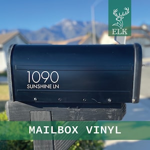Modern Mailbox or Trash Bin Numbers - Address DESIGN Mailbox Decal and Street Name Vinyl (Size Selection is for the Design not each number)