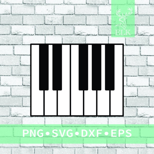 PIano Keys SVG, Instrument Seamless SVG (svg, dxf, eps, png) Cut File for Cricut, Silhouette, etc. Commercial Use