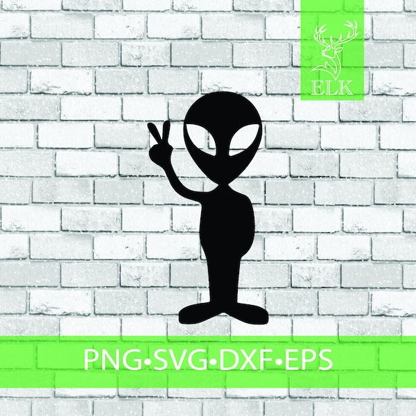 Cute alien svg that comes in peace SVG (svg, dxf, eps, png) Cut File for Cricut, Silhouette, etc. Commercial Use
