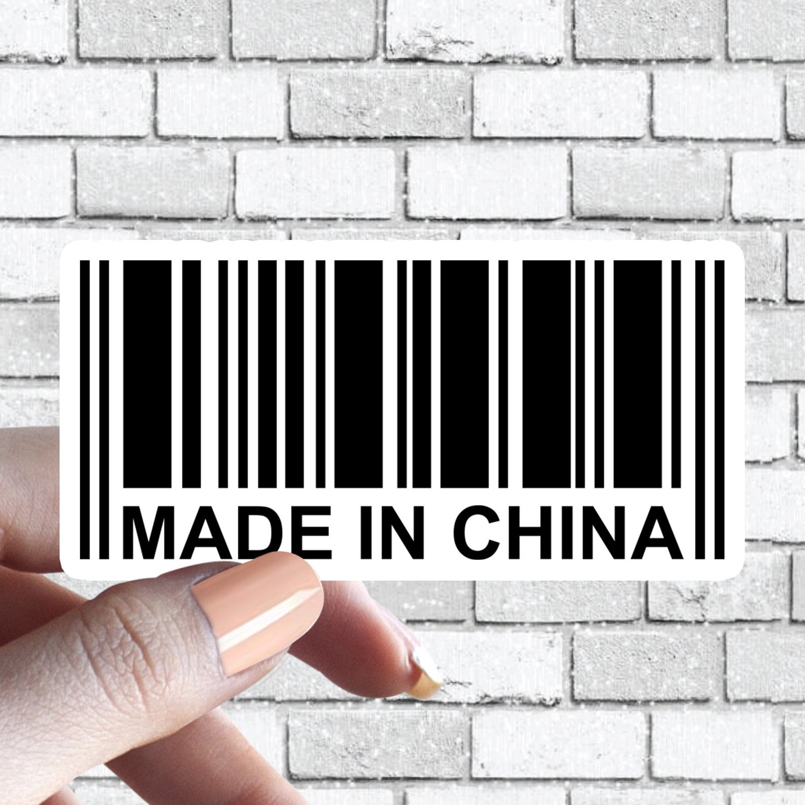 Made in China Sticker Chinese Pride Country Barcode Sticker Etsy UK