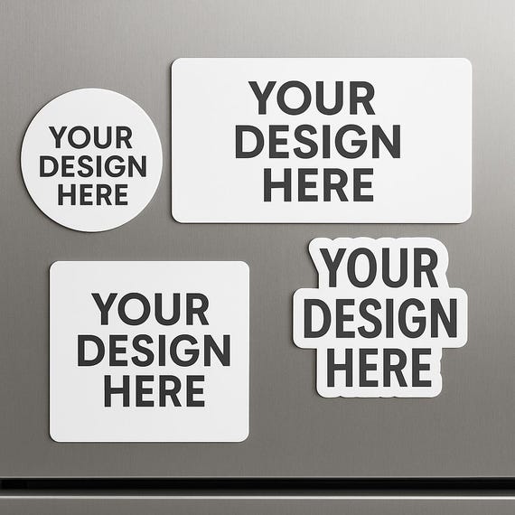 Any Design - Custom Company Logo Printed Magnet Any Size Ratio - Scratch Resistant, Waterproof, Can Be Outdoor (1pc)