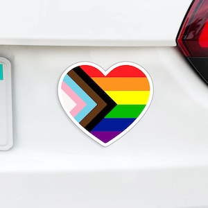 Pride LGBTQ Flag Heart Love LGBTQ+ Heart MAGNET Great for Car, Truck, Fridge,  White Board or Lockers