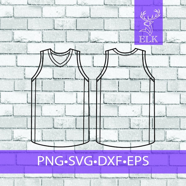 Maglia modello svg, maglia svg, maglia da basket svg, maglia contorno SVG (svg, dxf, eps, png) Cricut, Silhouette, ecc. Uso commerciale