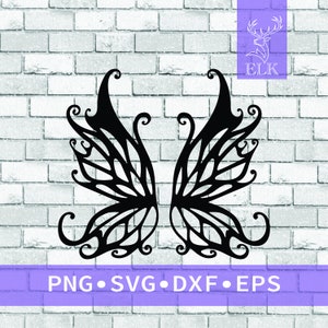 Fairy Butterfly Wings Fantasy SVG (svg, dxf, eps, png) Cut File for Cricut, Silhouette, etc. Commercial Use