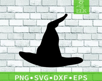 Witch Hat SVG, Wicked Witch, Friendly Witch, Halloween Spooky Goth SVG (svg, dxf, eps, png) Cut File for Cricut, Silhouette, Commercial Use