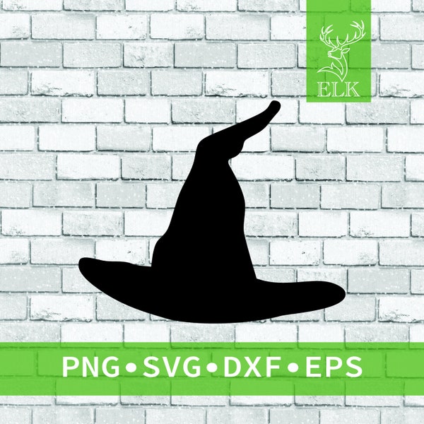 Witch Hat SVG, Wicked Witch, Friendly Witch, Halloween Spooky Goth SVG (svg, dxf, eps, png) Cut File for Cricut, Silhouette, Commercial Use