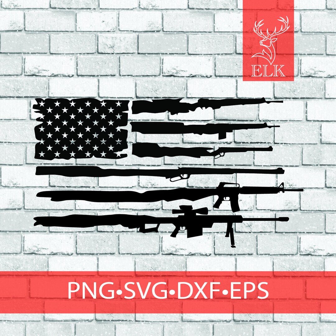 United States of America Flag of Rifles, 50 Cal, Guns, 4th of July ...