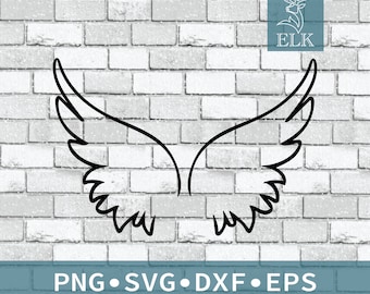 Angel Wings Vector SVG for Cricut (svg, dxf, eps, png) Cut Files for Cricut, Silhouette, etc. Commercial Use