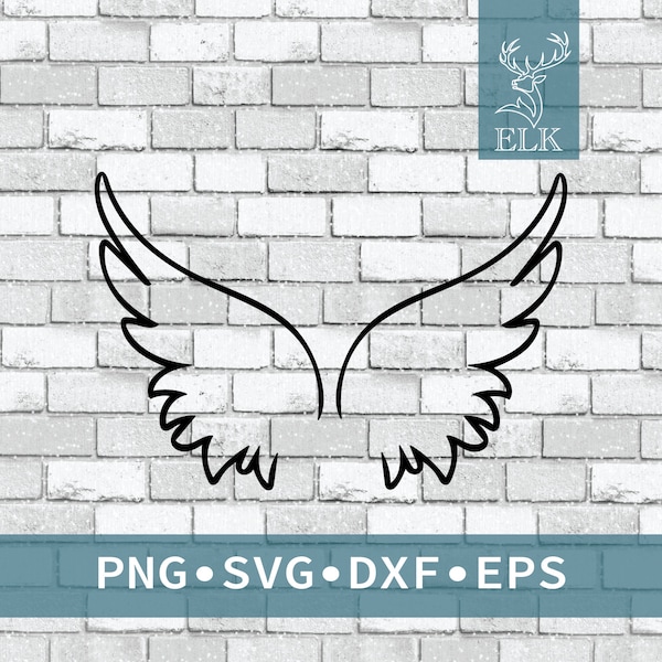 Angel Wings Vector SVG for Cricut (svg, dxf, eps, png) Cut Files for Cricut, Silhouette, etc. Commercial Use