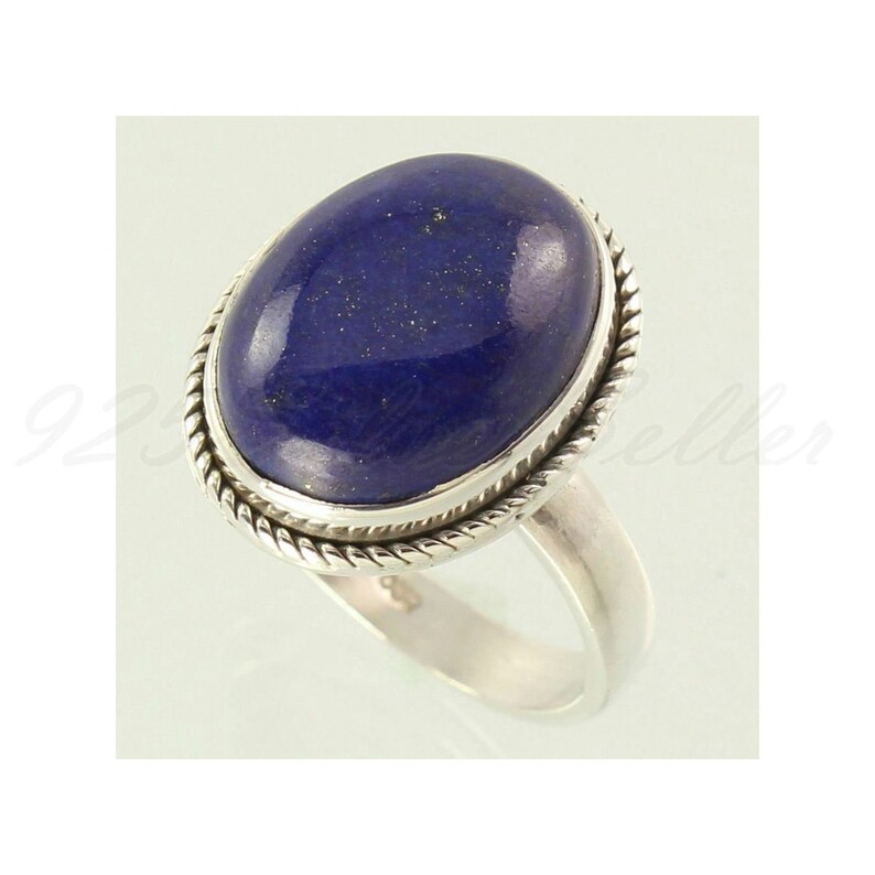 Lapis Lazuli Ring Simple Band Ring Gift For Wife Statement Ring Ring For Women 925 Sterling Silver Bezel Ring Oval Stone Pure Silver