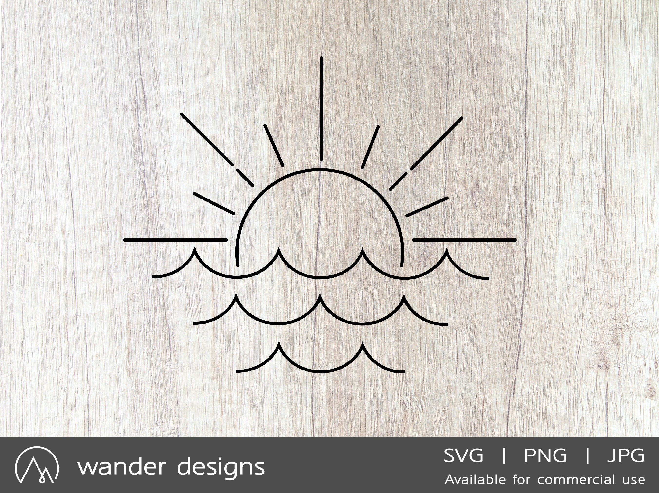 Travel SVG - Ocean Sunrise  |  Ocean Svg - Wave Svg - Sunrise Svg - H…