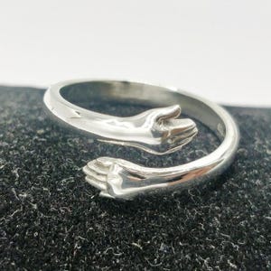 925 Sterling Silber Liebe Umarmung Ring - Handring - Süße Umarmung Design, perfektes Geschenk für Sie - Perfekt für Jubiläumsgeschenk