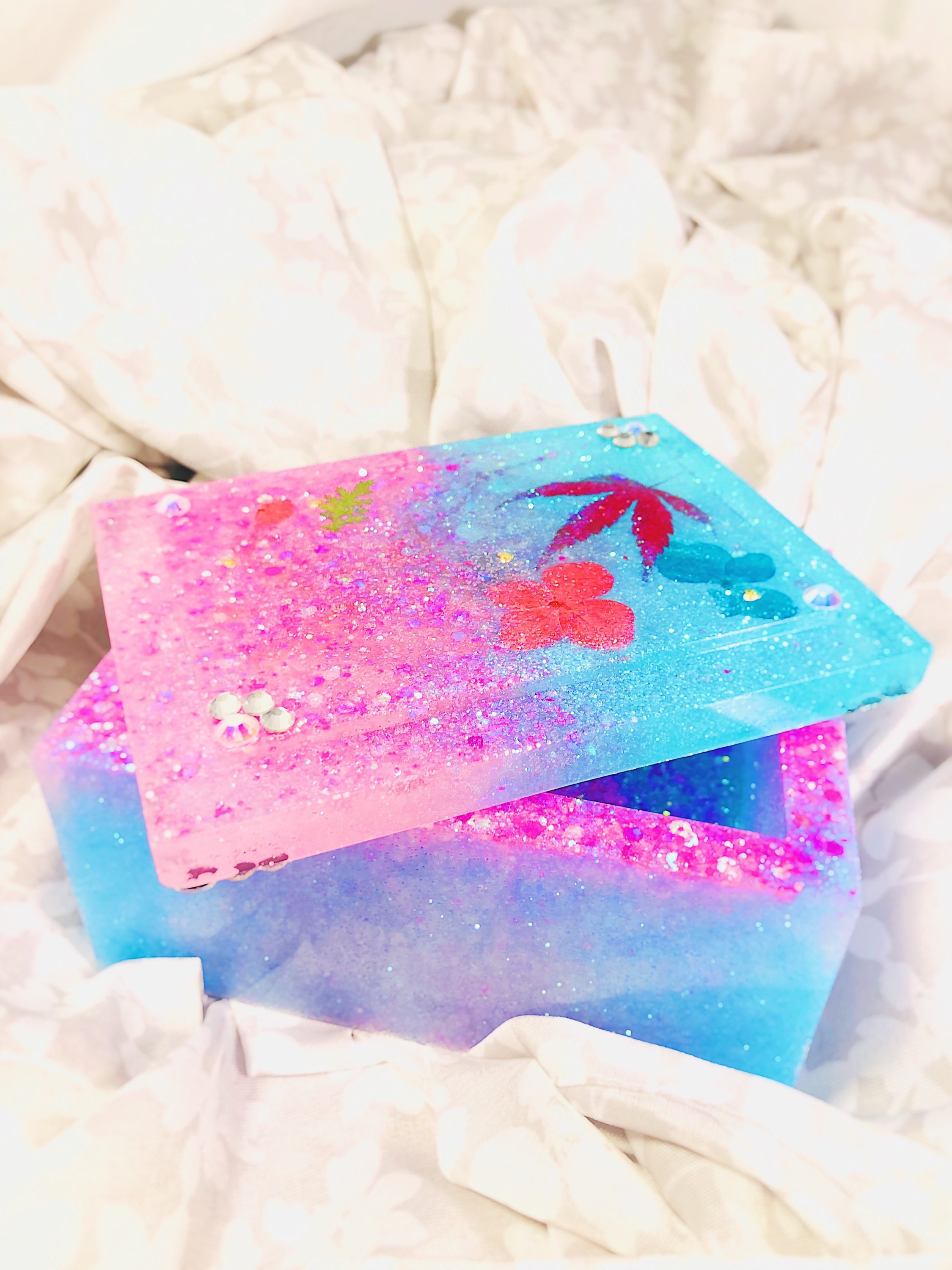 Resin jewelry box Resin container jewelry container holder Etsy