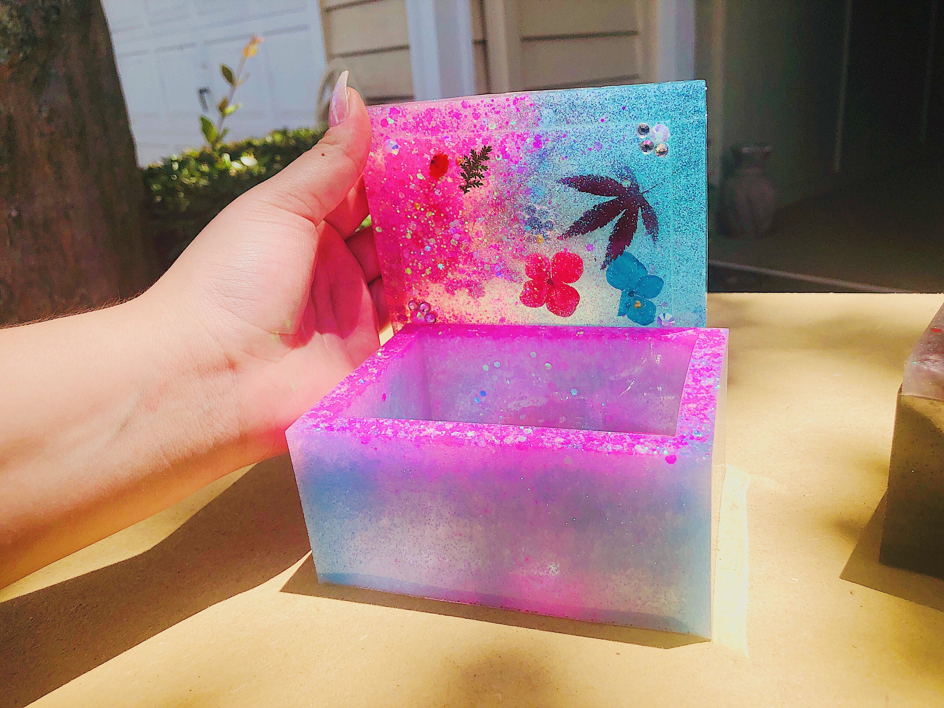 Resin jewelry box Resin container jewelry container holder Etsy