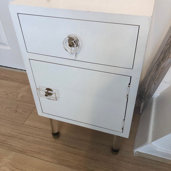 White two drawer bedside or side Table