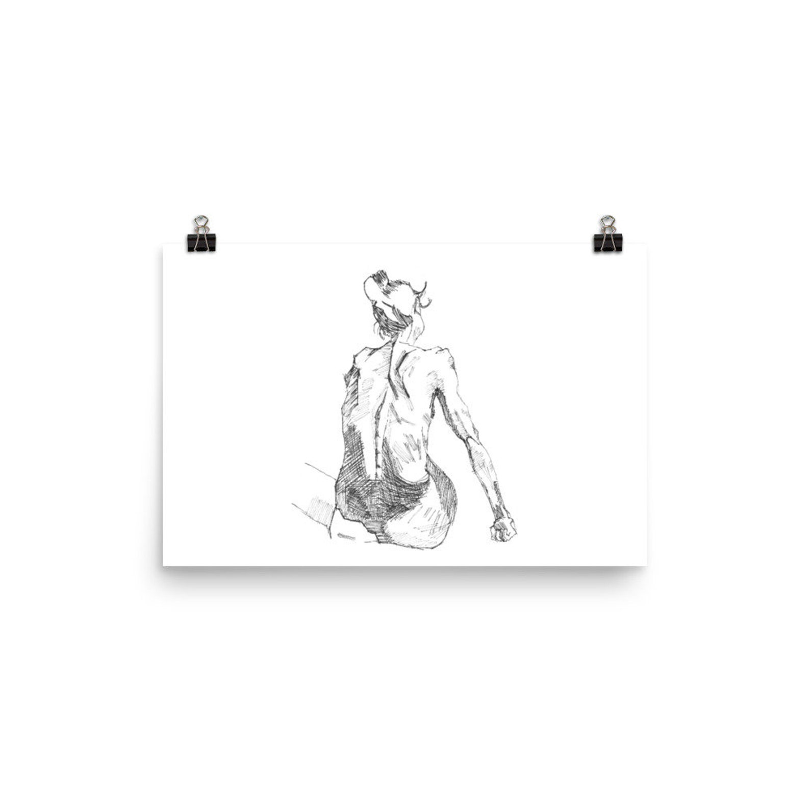 Back of a Woman Poster Etsy