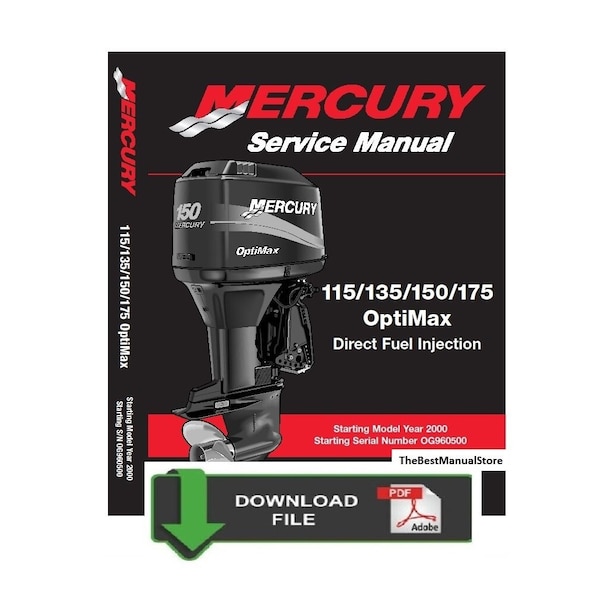 Mercury 115 135 150 175hp OptiMax Service Shop & Repair Manual