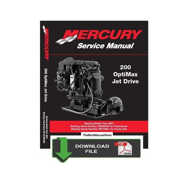 Mercury 200hp OptiMax Jet Drive Service Shop & Repair Manual