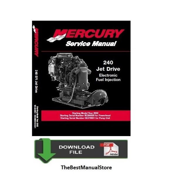 Mercury 240hp EFI Jet Drive Service Shop & Repair Manual