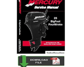 Manual de servicio y reparación del motor de 4 tiempos Mercury Bigfoot de 25 hp
