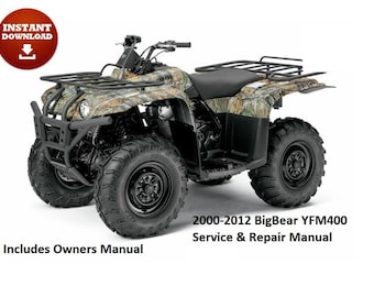 2000 - 2012 Yamaha BigBear YFM400 4x4 Service & Repair Manual/Owners Manual/Parts Catalogs