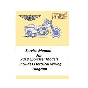 Harley Davidson 2018 Sportster Models Service Manual & Electrical Diagnostic Manual - Download