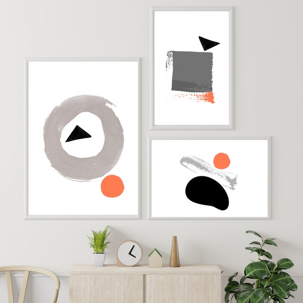 Printable Geometric Wall Decor, Abstract Shapes Wall Art, Printable Poster, Office Wall Art, Living Room Wall decor, Digital Geometric Print