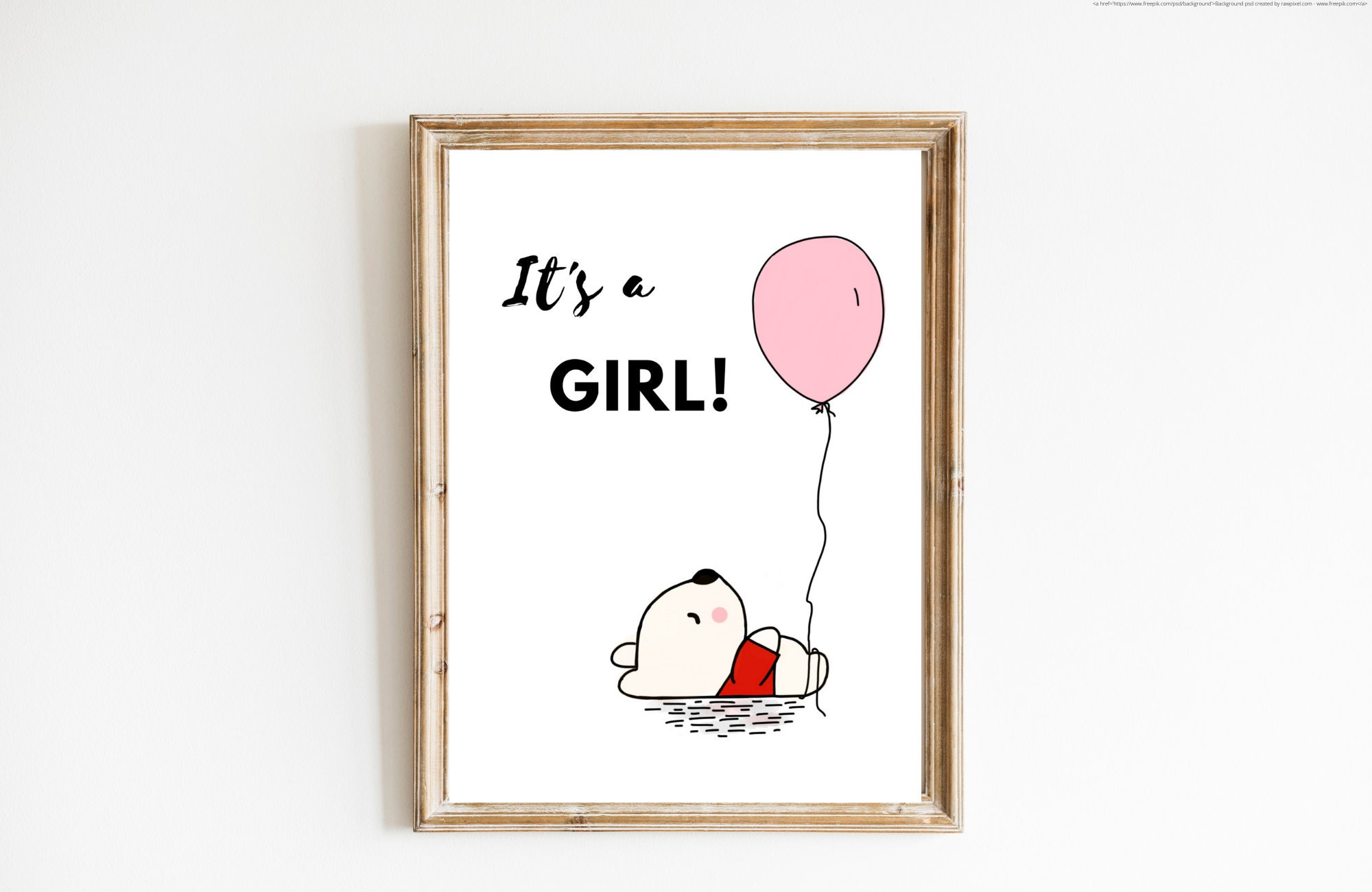 Printable It's a Girl Sign Printable Wall Art Home | Etsy