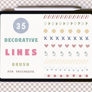 Lines Brush Stamp for Procreate, Lines Brush, Dash Brush, Brush Stroke, Decorative, Procreate Brush, Brushes, Procreate Brushes, Border line
