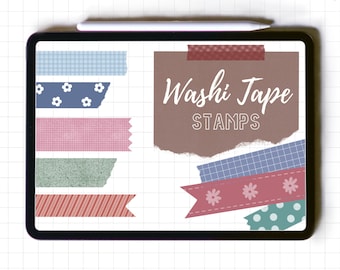 Washi Tape Stamp, Procreate Brush, Digital Washi Tape, Procreate Stamp, Washi Tape Brush, Journal Stamp, Stamp Brush, Stamp for Procreate