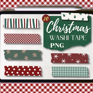 Christmas Digital Washi Tape, Goodnotes Stickers, Christmas PNG,  Christmas Clipart, Washi Tape, Washi Tape PNG, Merry Christmas PNG