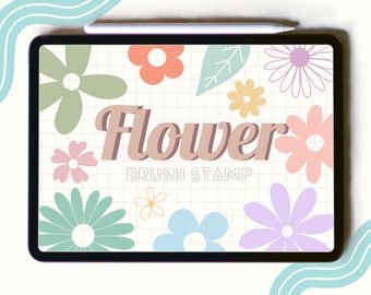 Summer Flower Procreate Brush Stamps: Floral Brushset (Digital Download)
