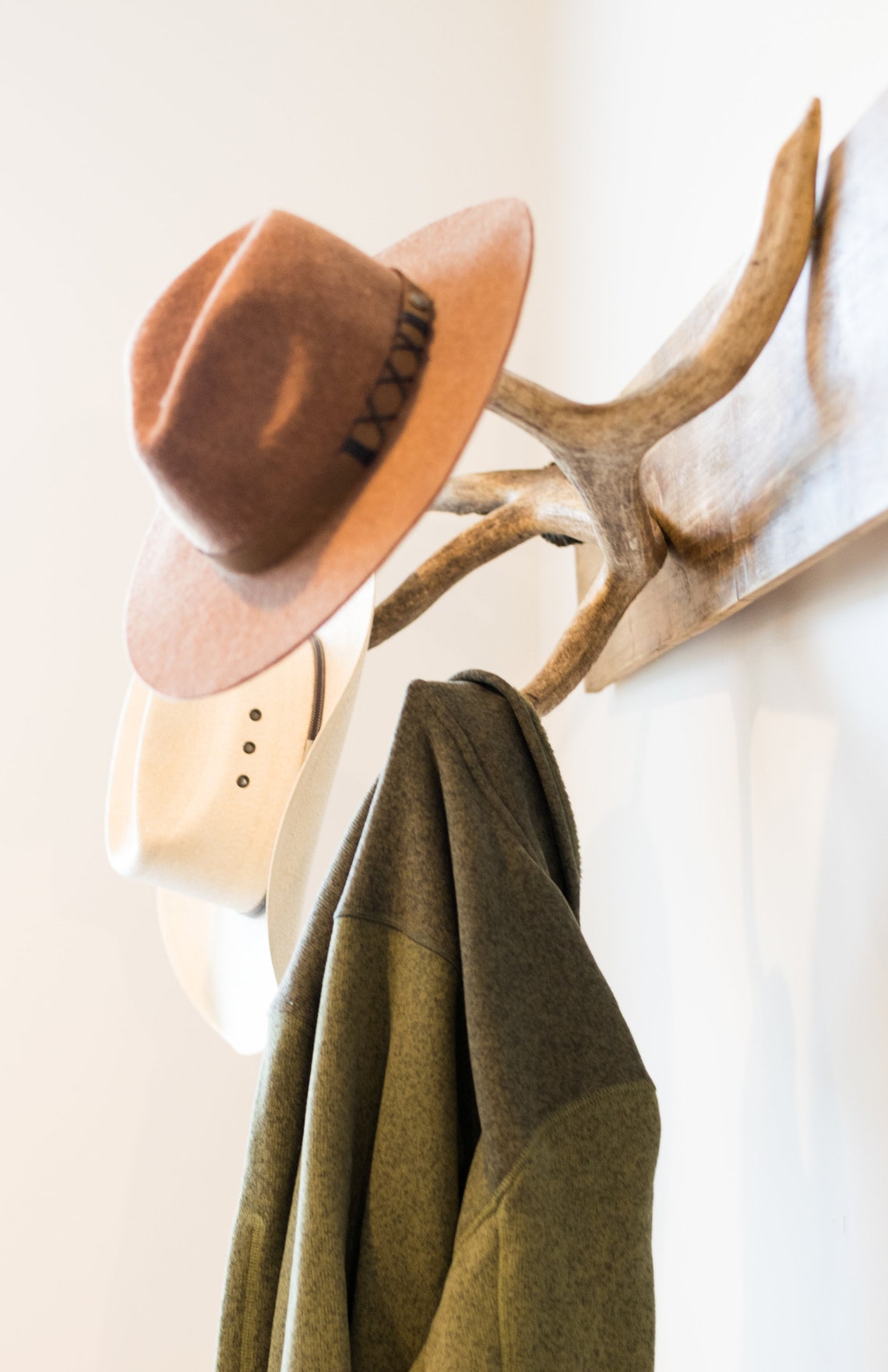 Antler Coat Rack Baskets Natural Farmhouse Rustic Decor Etsy