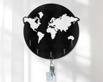 Benutzerdefinierte Schlüsselhalter, Karte Schlüsselhalter, Wand Schlüssel Organizer, Geschenk für Reiseliebhaber, Einweihungsparty Geschenk, Eingangsbereich Wanddekor, praktisches Dekor, Schlüsselregal