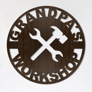 Grandpa's Workshop Sign, Gift for Grandpa, Custom Workshop Wooden Sign, Gift for Dad, Gift for Papa, Garage Sign, Work shop sign, Shop sign