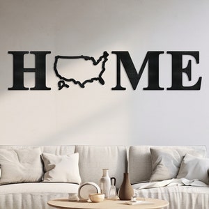 Placa de parede com mapa dos EUA, letras de madeira, presente de 4 de julho, decoração patriótica, presente de inauguração, decoração de sala de estar, decoração de entrada, placa personalizada