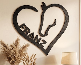 Wooden Horse Heart Sign, Wooden Horse Décor, Horse Heart Wood Sign, Horse Love Sign, Gift for Horse Lover, Pony Lover Sign, Equestrian Decor