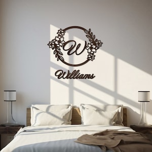 Master Bedroom Wall Decor Above Bed, Last Name Sign, Custom Name Sign, Family Name Sign, Bedroom Decor, Custom Wood Decor, Over Bed Wall art