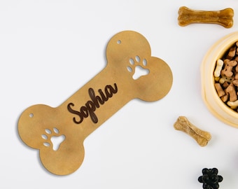 Cartello personalizzato per cassa in legno, regalo personalizzato per animali domestici, decorazione personalizzata con nome per animali domestici, cartello personalizzato per cuccia, cartello fatto a mano con osso per cani, regalo personalizzato per cani