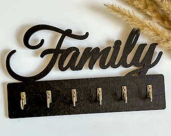 Porta-chaves personalizado, porta-chaves de parede personalizado para família, porta-chaves com nome, organizador de chaves de parede, porta-chaves individual para presente de boas-vindas.