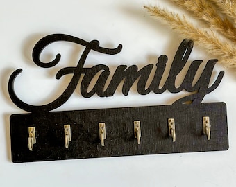 Gepersonaliseerde sleutelhouder, aangepaste familie sleutelhouder voor muur, naam sleutelhouder muur sleutel organisator sleutelrek, Inwijdingsfeest cadeau individueel