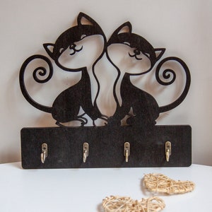 Cute Cat Key Holder for Wall, Pop up Cat Coat Hooks, Creative Bear Key ...