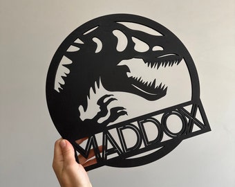 Dinosaur Name Sign, Nursery Decor, Personalized Wood Sign, Personalized Name Sign, Wooden Name Sign, Kids Name Sign, Dinosaur Gift