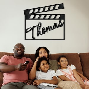 Personalized Hollywood Film Clapper Director&#39;s Clapboard Custom Wooden Movie Clapperboard Gift for Movie Lovers Home Theater Room Decor