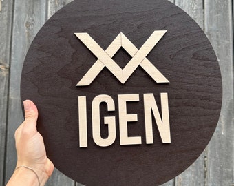 Personalized Wooden Business Sign, Wooden Round Sign, Custom Wood Office Sign, Business Commerical Signage, Shop Logo Sign, Laser Logo Sign