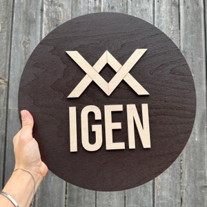 Insegna aziendale in legno personalizzata, Insegna rotonda in legno, Insegna per ufficio in legno personalizzata, Segnaletica commerciale aziendale, Insegna logo del negozio, Insegna logo laser
