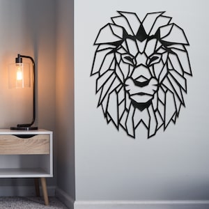 Wooden SAFARI Animal Geometric Wall Art, Wooden Animal Head, Decoration for Bedrooms, Living Rooms, Nursery Wall Art Decor, Baby Room Decor