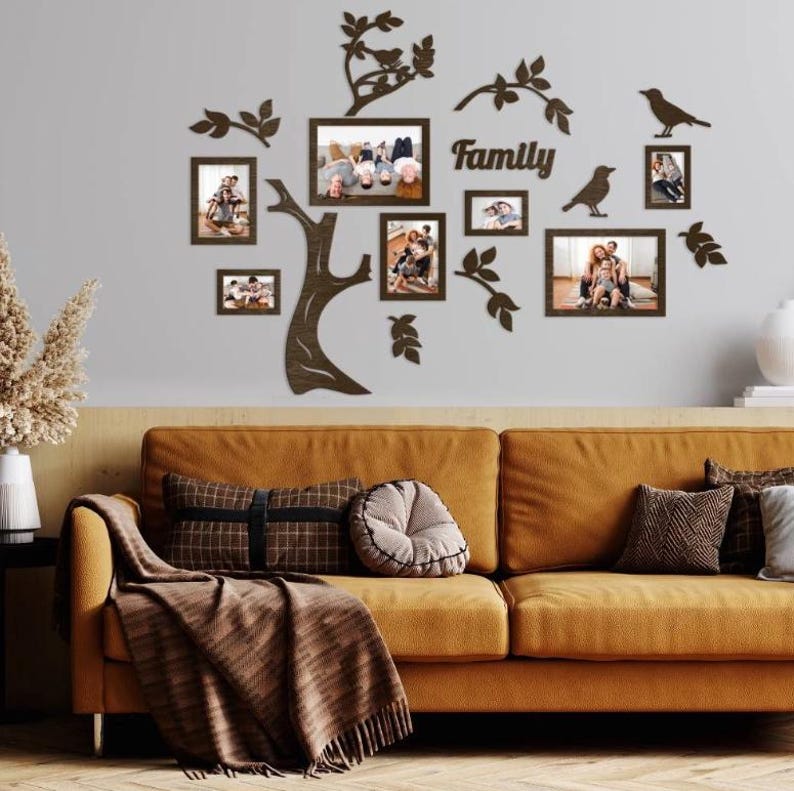 Family Tree Frame Wall Photo Collage, Black Frame Set, Modern Ukrainian ...