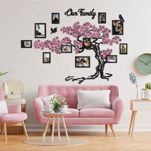 Farm House Decor Living Room, Wooden Family Tree Sakura With ...
