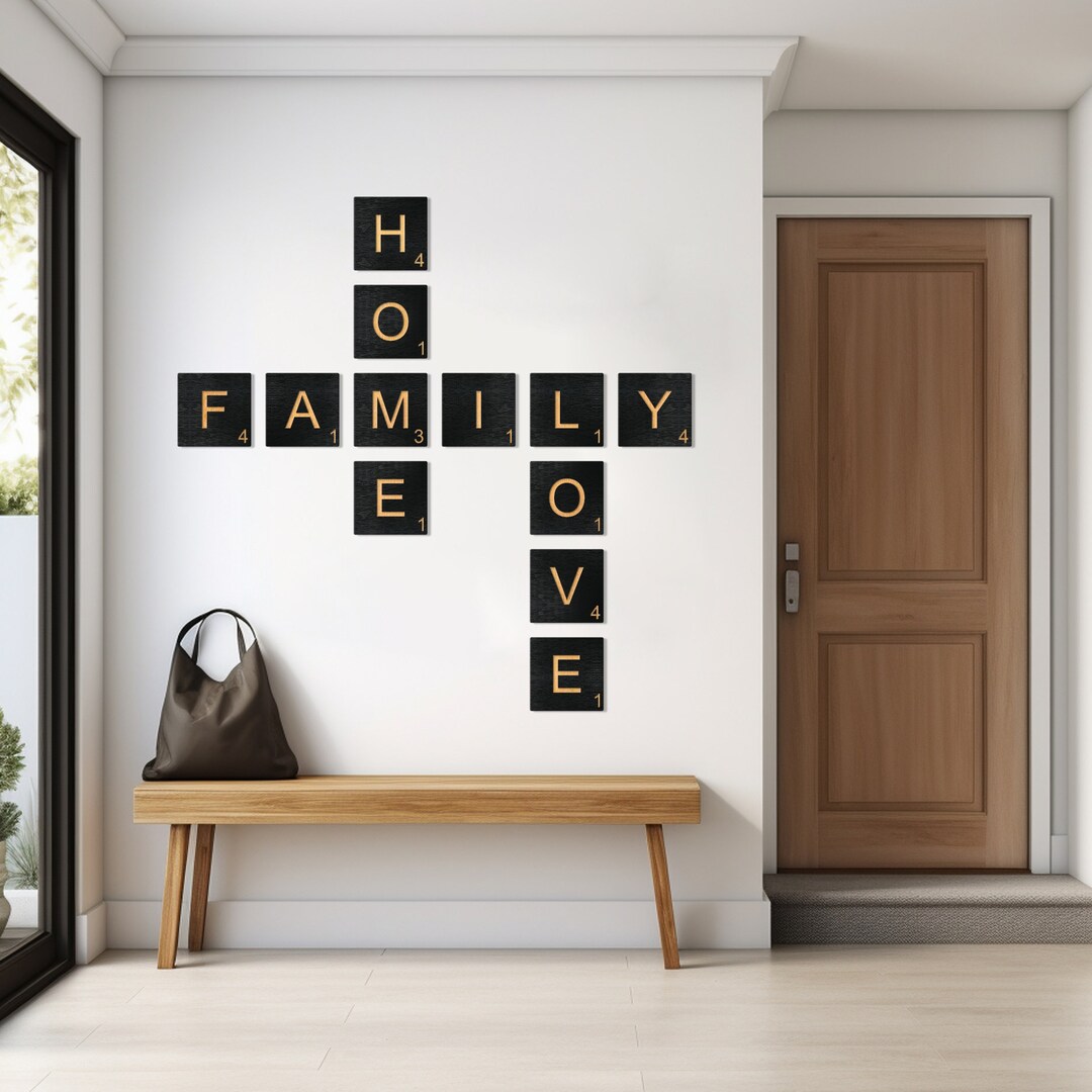 Buy Entryway Wall Decor, Hallway Decor, Scrabble Wall Art, Wood